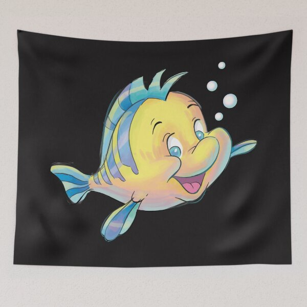 Item preview, Flounder Bubbles Cute Smiling Fish designed and sold by mydesigns15.