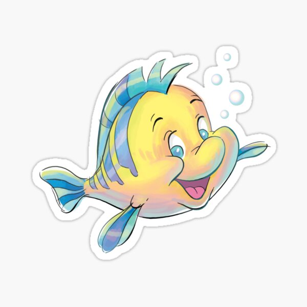 Rhinestone Little Fish Flounder Little Mermaid Ariel Retractable