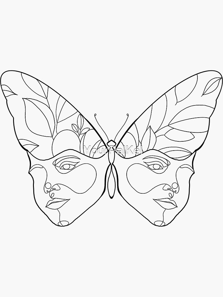 "Butterfly face" Sticker for Sale by YourPalKel Redbubble
