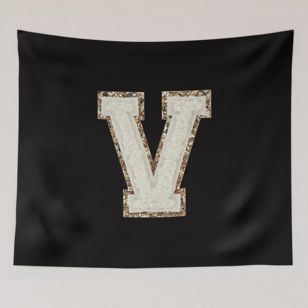 Item preview, V - Blanc Glitter Varsity Letter Patches designed and sold by Monograms Ultd.