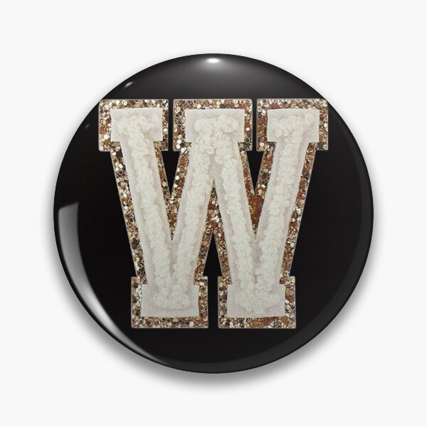 Item preview, W - Blanc Glitter Varsity Letter Patches designed and sold by Monograms Ultd.