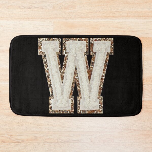 Item preview, W - Blanc Glitter Varsity Letter Patches designed and sold by Monograms Ultd.