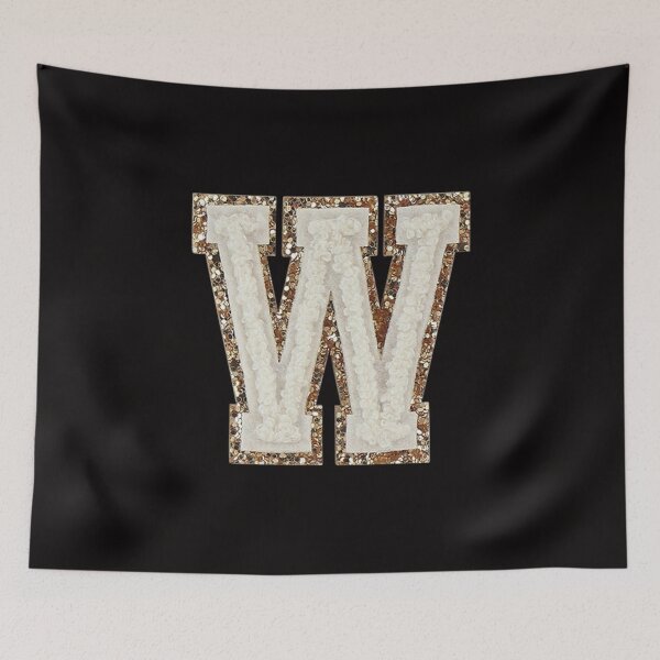 Item preview, W - Blanc Glitter Varsity Letter Patches designed and sold by Monograms Ultd.