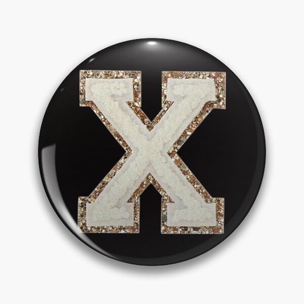 Item preview, X - Blanc Glitter Varsity Letter Patches designed and sold by Monograms Ultd.