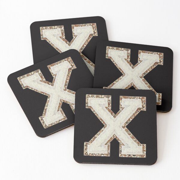 Item preview, X - Blanc Glitter Varsity Letter Patches designed and sold by Monograms Ultd.