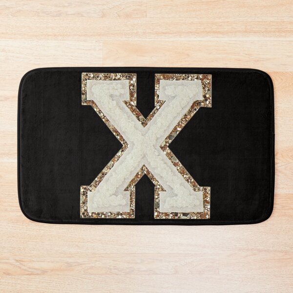 Item preview, X - Blanc Glitter Varsity Letter Patches designed and sold by Monograms Ultd.