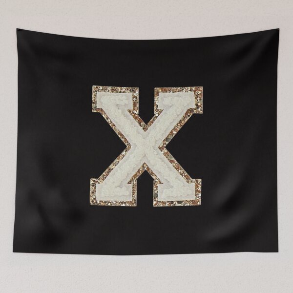 Item preview, X - Blanc Glitter Varsity Letter Patches designed and sold by Monograms Ultd.