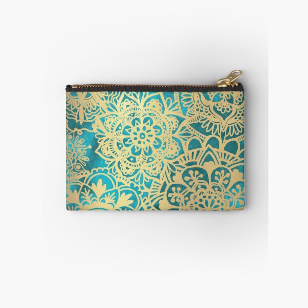 Item preview, Turquoise Blue and Gold Mandala Pattern designed and sold by Julie Erin Designs.