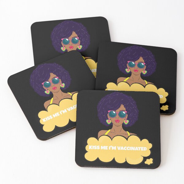 Item preview, Kiss me I'm vaccinated (Black woman) designed and sold by SacredsDesigns.