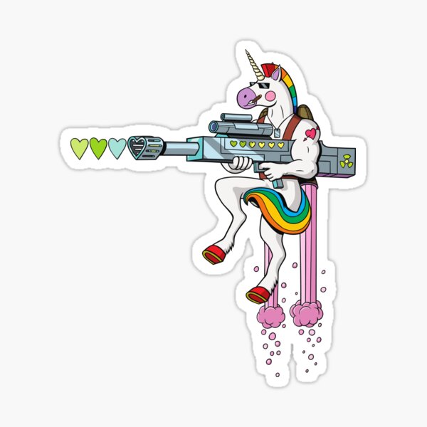 Vista previa del artículo con la obra «Unicornio disparando corazones», diseñado y vendido por Gypsy Bluegrass Designs.