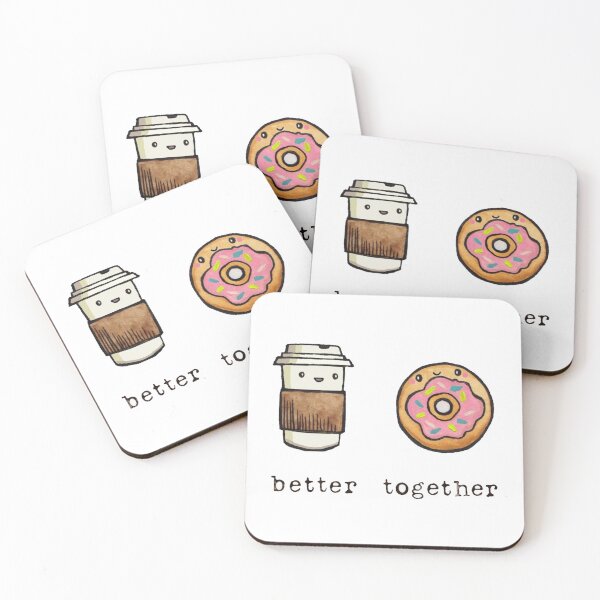 Item preview, Coffee and doughnut better together designed and sold by Cutestickers23.