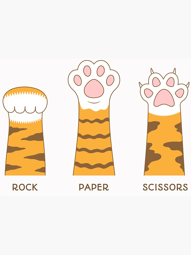 Cute Cat Paw Rock Paper Scissors | Sticker