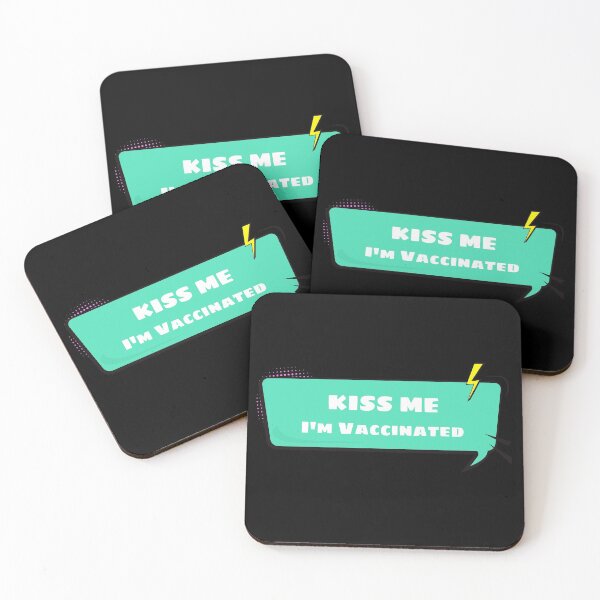 Item preview, Kiss me I'm vaccinated (Green Box) designed and sold by SacredsDesigns.