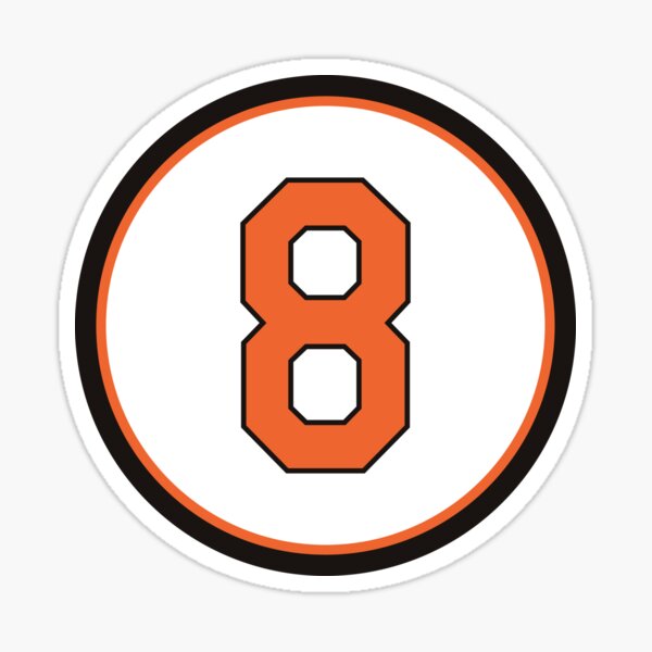 Vista previa del artículo con la obra «Número de camiseta n.° 8 de Cal Ripken Jr.», diseñado y vendido por StickBall.