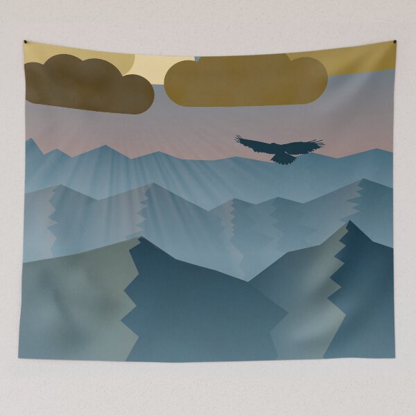 Item preview, Mountainous landscape with a hawk designed and sold by Javier Narváez Solarte.