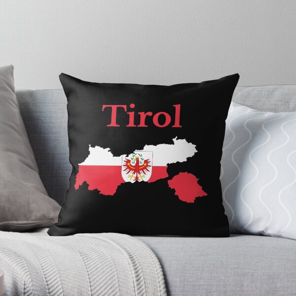 Tyrol State Map Design, Austria Throw Pillow