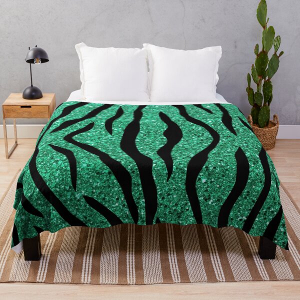 Item preview, Green Glitter Effect Tiger Stripes designed and sold by WOW TeesAndThings.