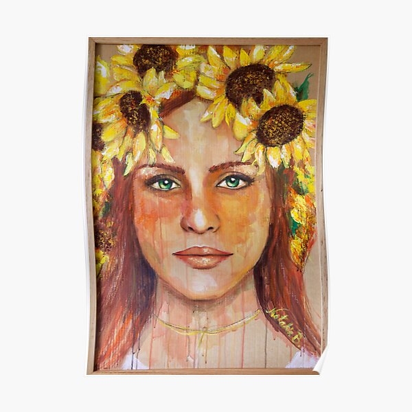 Sunflower Girl Poster