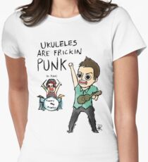UKULELES ARE FRICKIN PUNK (OFFICIAL) Women's Fitted T-Shirt