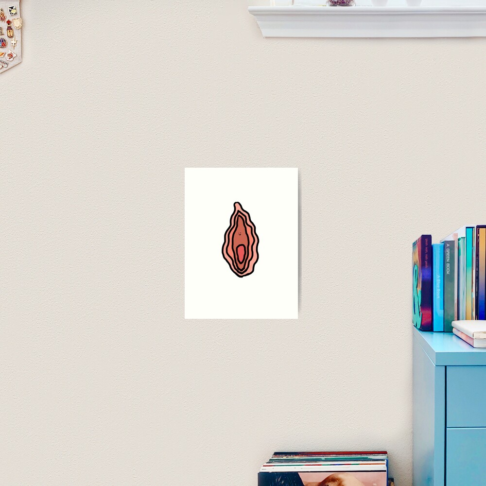 Lámina fotográfica for Sale con la obra «Dibujos animados de vagina feliz»  de marnilauren | Redbubble