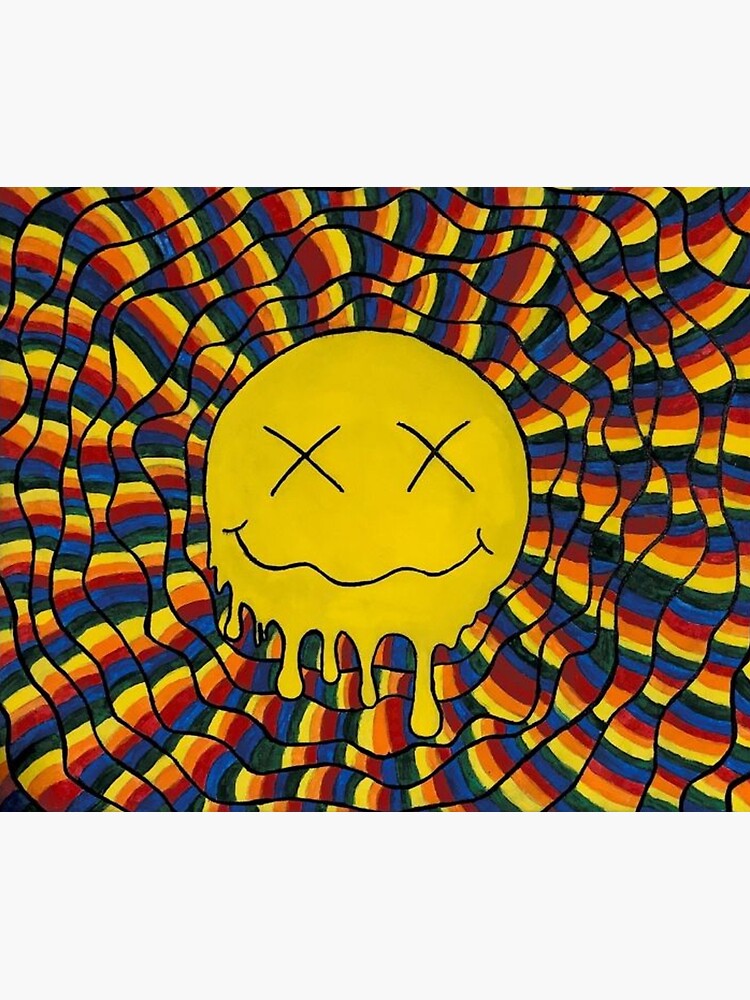 "trippy smiley face" Art Print by chasedelanoy Redbubble