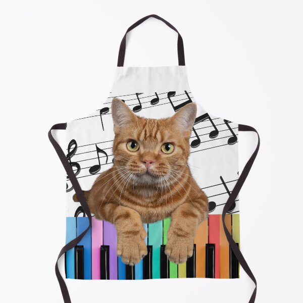 Item preview, Orange Tabby Cat Playing Rainbow Piano Keyboard Musical Notes designed and sold by BrokenUnicorn.