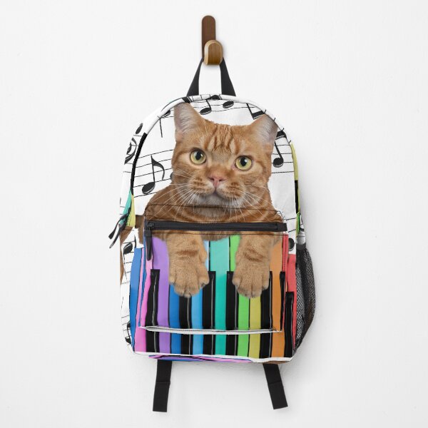 Item preview, Orange Tabby Cat Playing Rainbow Piano Keyboard Musical Notes designed and sold by BrokenUnicorn.