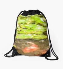 Waterlily and Koi Drawstring Bag