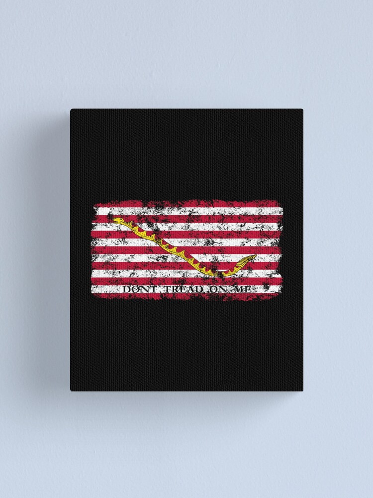 "1st FIRST NAVY JACK FLAG DONT TREAD ON ME RATTLESNAKE (DISTRESSED)" Canvas Print for Sale by