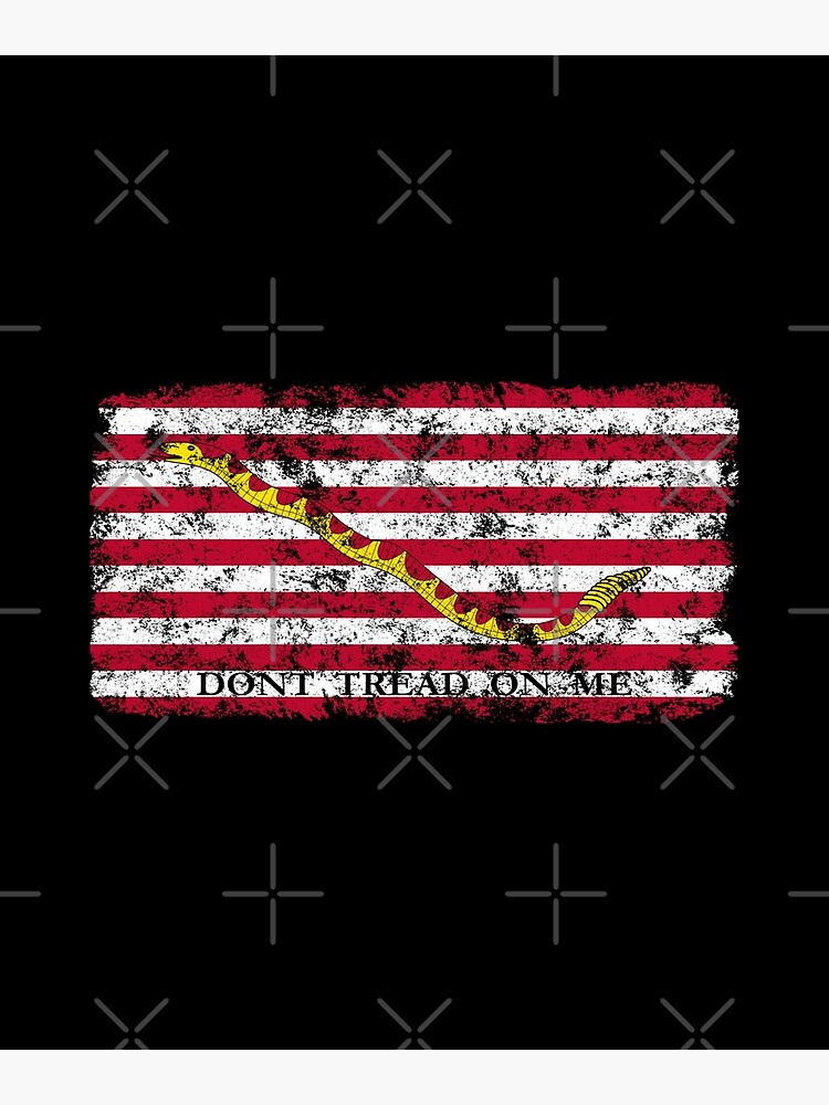 "1st FIRST NAVY JACK FLAG DONT TREAD ON ME RATTLESNAKE (DISTRESSED)" Canvas Print for Sale by