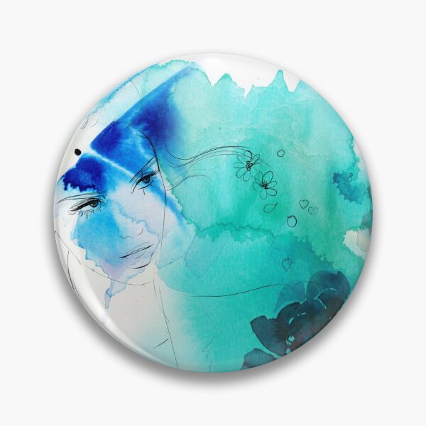 Item preview, Blue floral faces mask designed and sold by mekel.