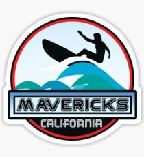 Surfing Mavericks Maverick's California Surf Surfboard Waves Half Moon Bay Sticker