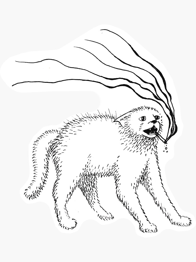 Thumbnail 3 of 3, Sticker, Cat Changling/Shapeshifter designed and sold by Queerpypasta.