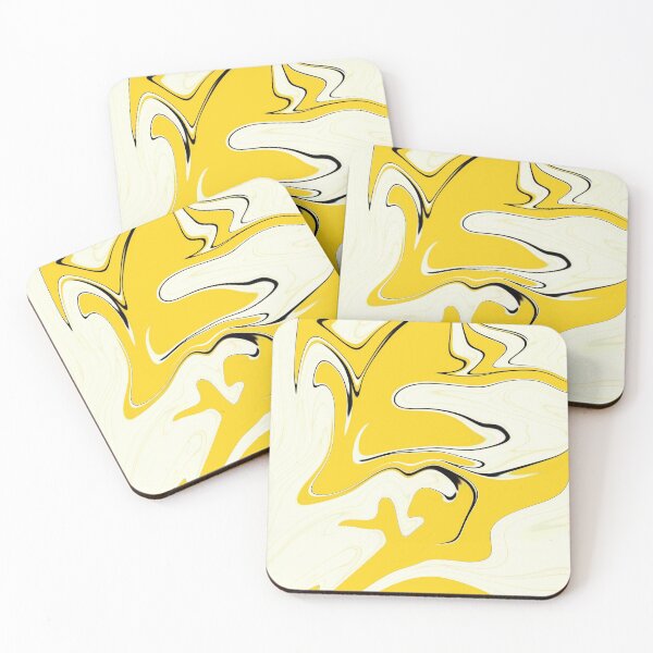 Item preview, Yellow Black White Marble Liquid Artwork designed and sold by Repayh.