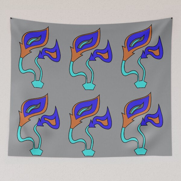 Item preview, Funky Blue Fire Flowers designed and sold by VazMasDesign.