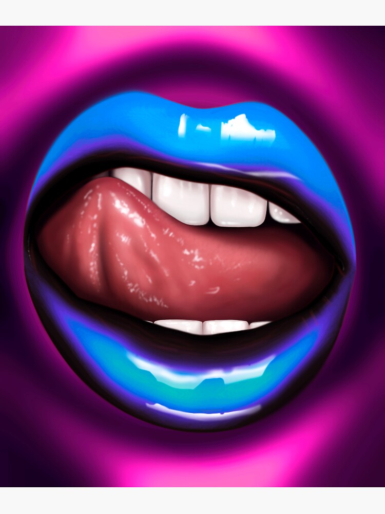 "Blue lips" Sticker for Sale by Mahani Redbubble