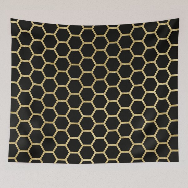 Item preview, Black and gold hexagon pattern designed and sold by SJAPhoto.