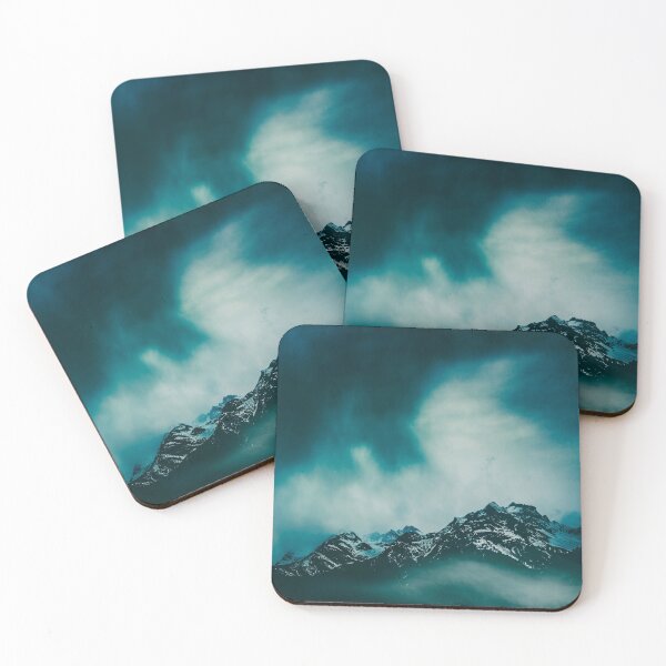 Item preview, wild peaks - Misty Mountains on a Winter Day designed and sold by Dyrk Wyst Redbubble Shop.