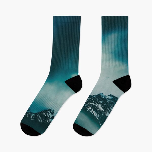 Item preview, wild peaks - Misty Mountains on a Winter Day designed and sold by Dyrk Wyst Redbubble Shop.