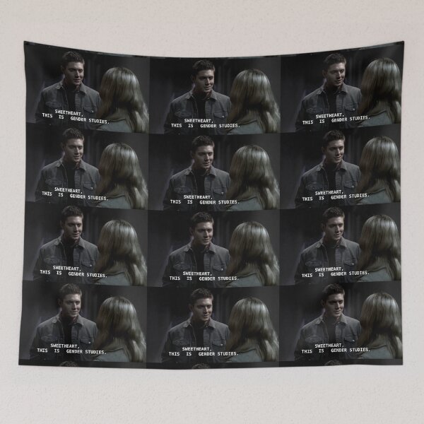 Item preview, "Sweetheart, this is gender studies." Dean Winchester Quote designed and sold by jennifersbodies.