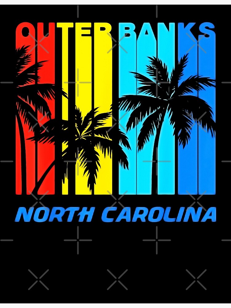 "Retro Outer Banks North Carolina Palm Trees Vacation" Poster for Sale by KIYARACLEANING Redbubble
