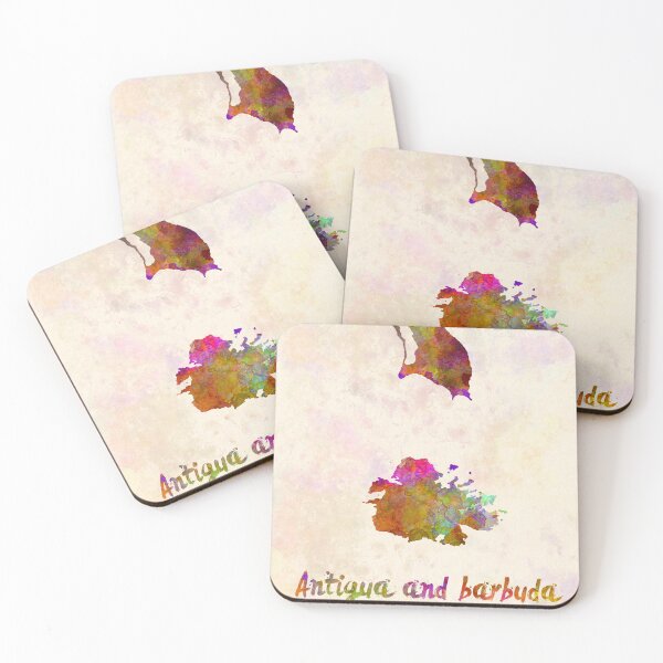 Item preview, antigua and barbuda  watercolor map designed and sold by paulrommer.