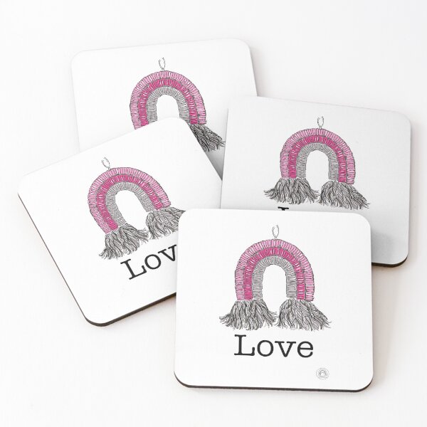 Item preview, Love #2 - a Macrame Rainbow Wall Hanging Illustration - Christian Faith Based Art designed and sold by GroovyChristian.