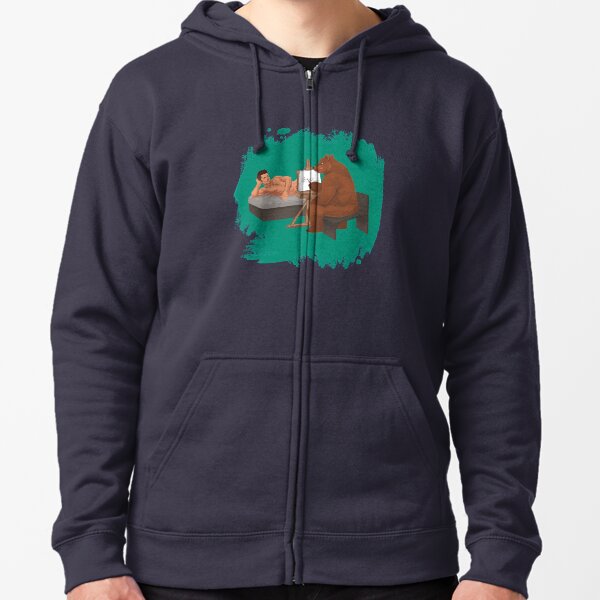 Bear Art Zipped Hoodie
