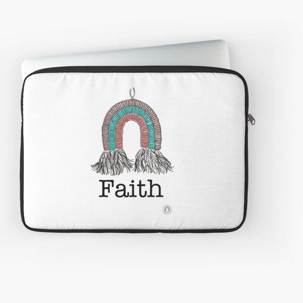 Faith #2 - a Macrame Rainbow Wall Hanging Illustration - Christian Faith Based Art Laptop Sleeve