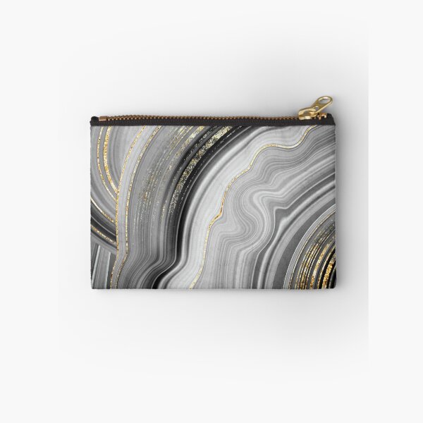 Item preview, Gold Accented Black-White Marble Agate Geode Crystal designed and sold by EscapistDecor.
