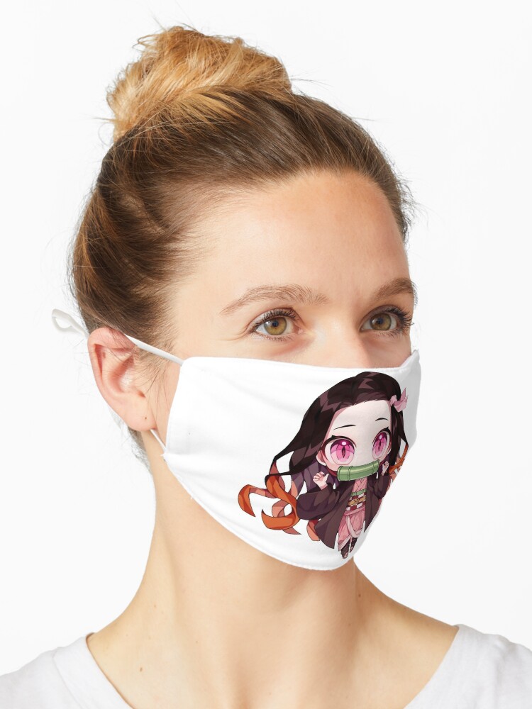 Cute Kawaii Cool Chibi Nezuko Kamado Anime Manga Demon Slayer Kimetsu No Yaiba Mask By Cedrek Redbubble