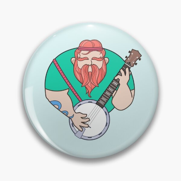 Artikelvorschau, Bärtiger Banjo-Spieler entworfen und verkauft von Deep-Seated.