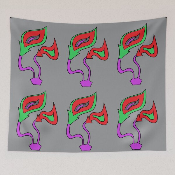 Item preview, Funky Red Fire Flowers designed and sold by VazMasDesign.