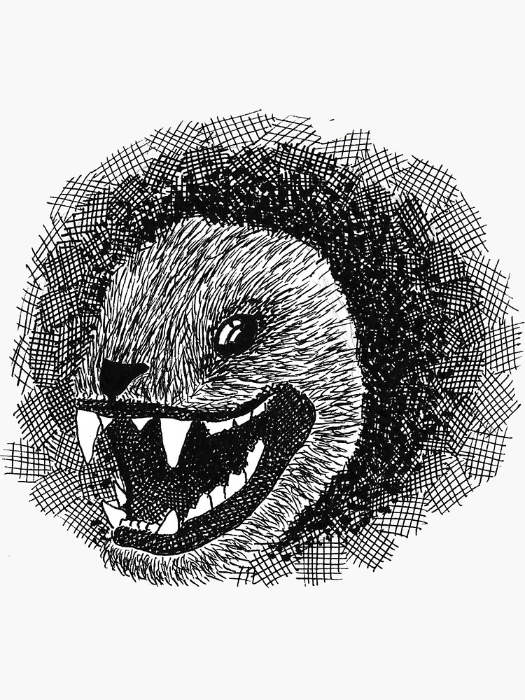 Thumbnail 3 of 3, Sticker, The Beast in the Mirrors designed and sold by Queerpypasta.
